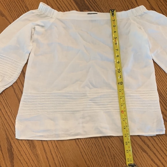 Ann Taylor 💯 linen white top. Wild West Whites. Summer linen size XSP. Petites - Picture 6 of 11